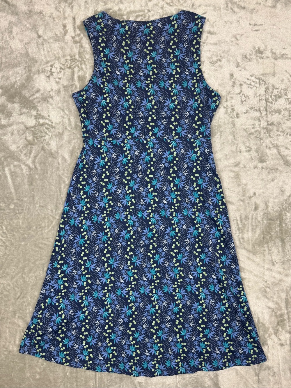 Toad&Co Rosemarie Sleeveless Dress Tencel Organic Cotton Pocket Navy Floral Sm - Picture 5 of 7